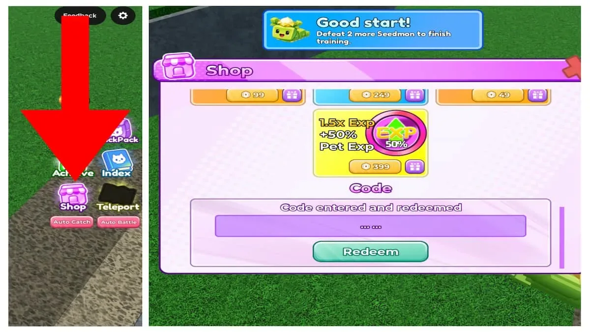 How to redeem codes in Blox Monsters