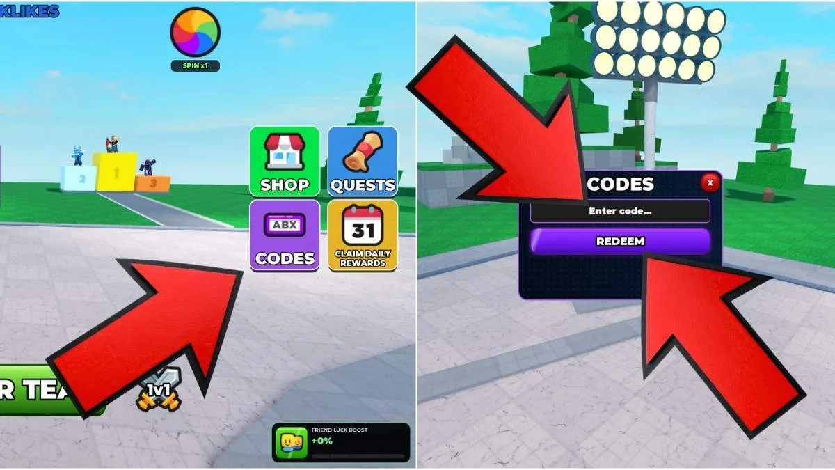 How to redeem codes in Build A Football Team