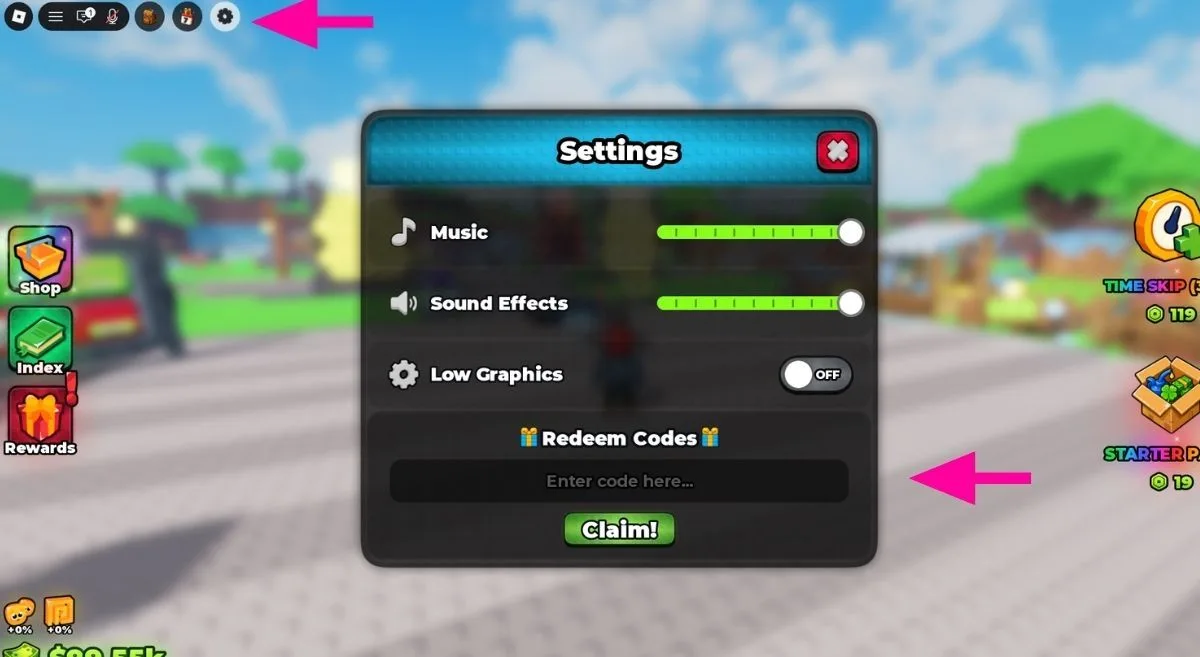 How to redeem codes in Build A Golem