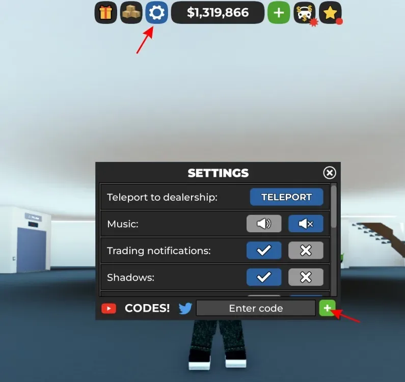 How to redeem codes in Car Dealership Tycoon
