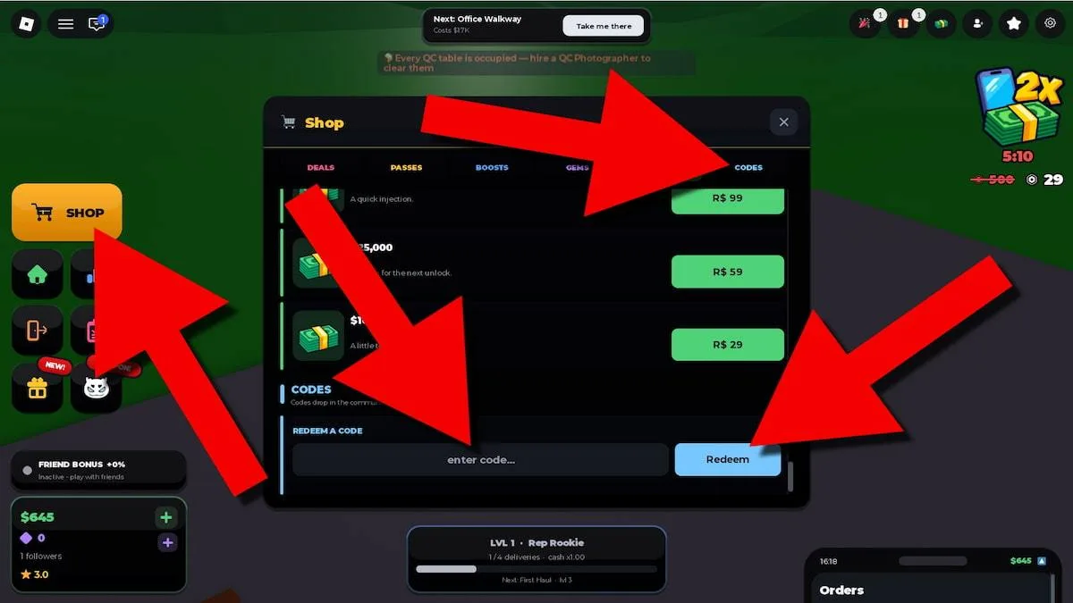 How to redeem codes in ChinaSide Tycoon