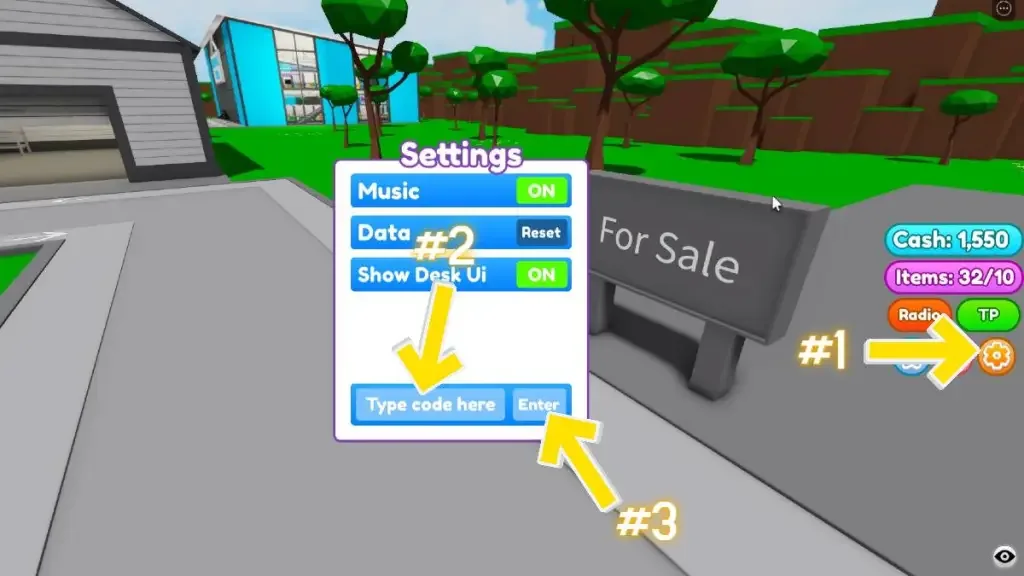 How to redeem codes in Custom PC Tycoon