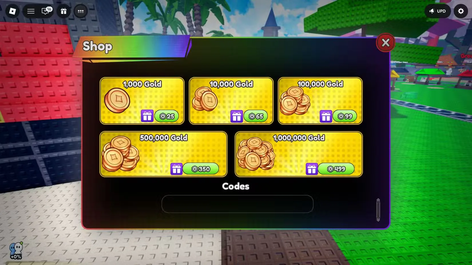How to redeem codes in Defeat Anime RNG