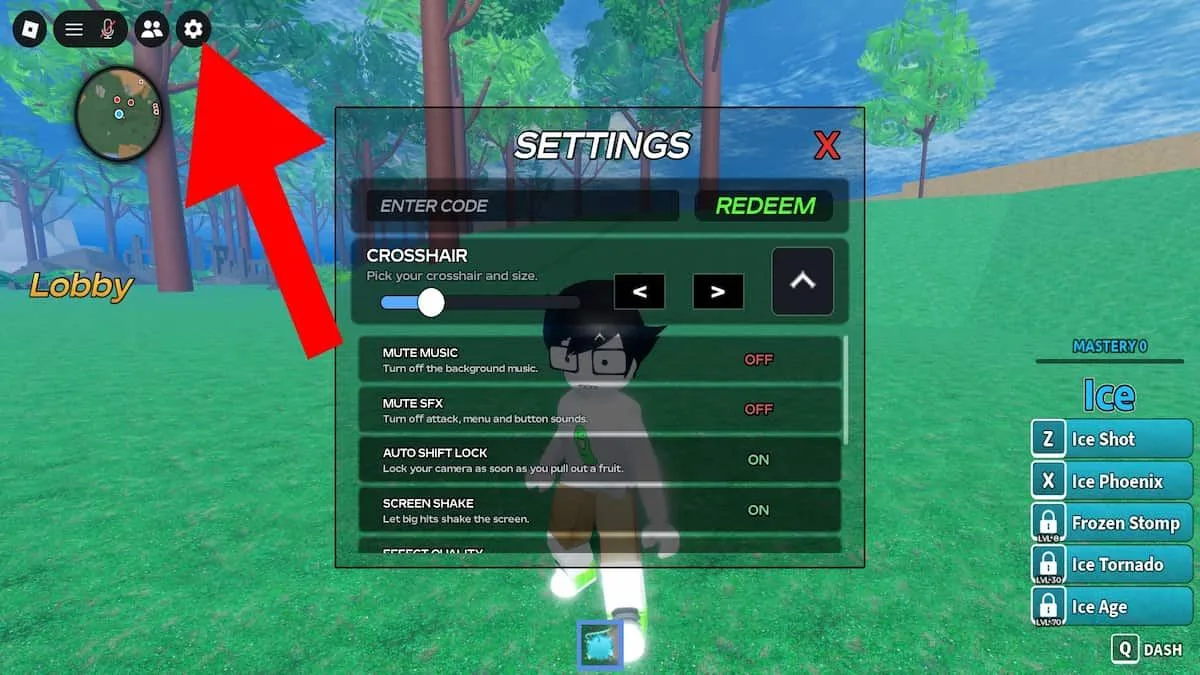 How to redeem codes in Devil Fruit Arena