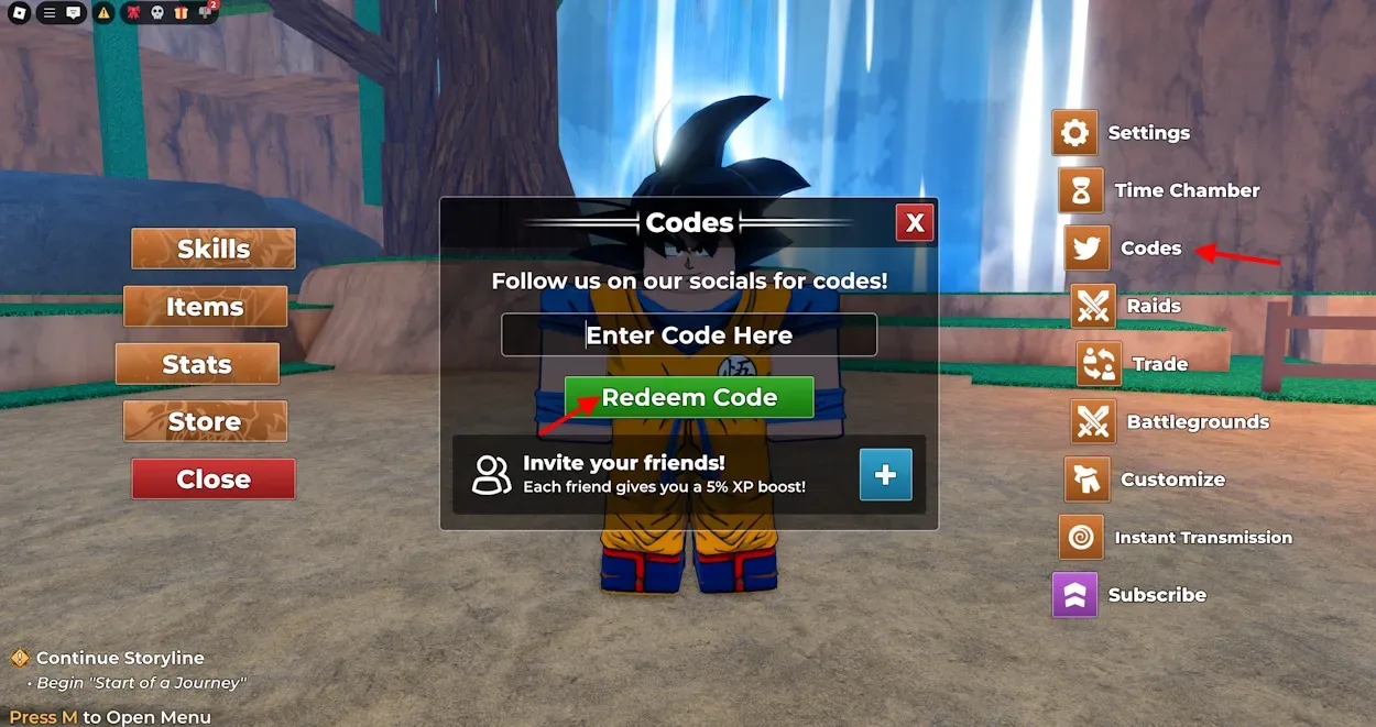 How to redeem codes in Dragon Soul