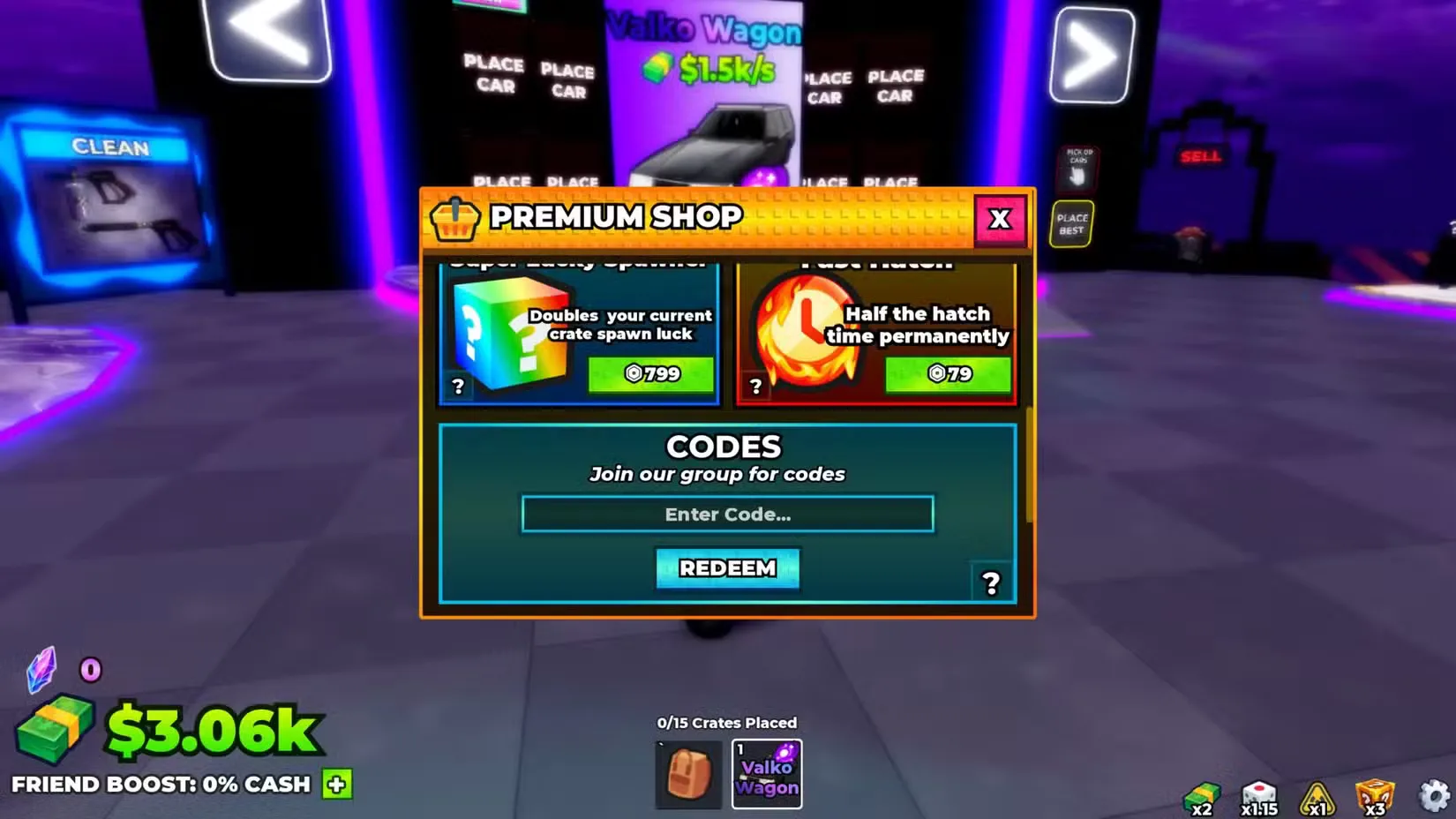 How to redeem codes in Dream Car Collection
