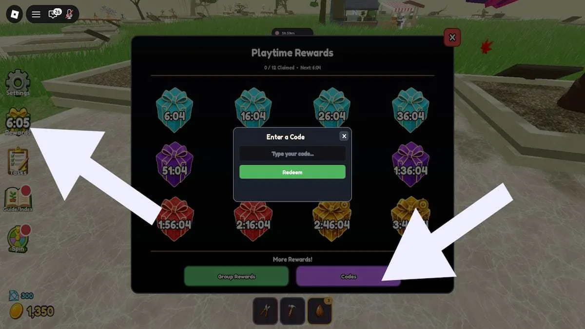 How to redeem codes in Grow a Bonsai