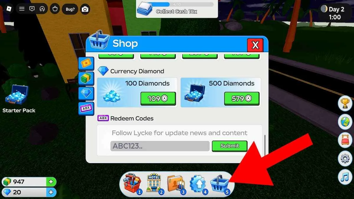 How to redeem codes in Hotel Tycoon 2