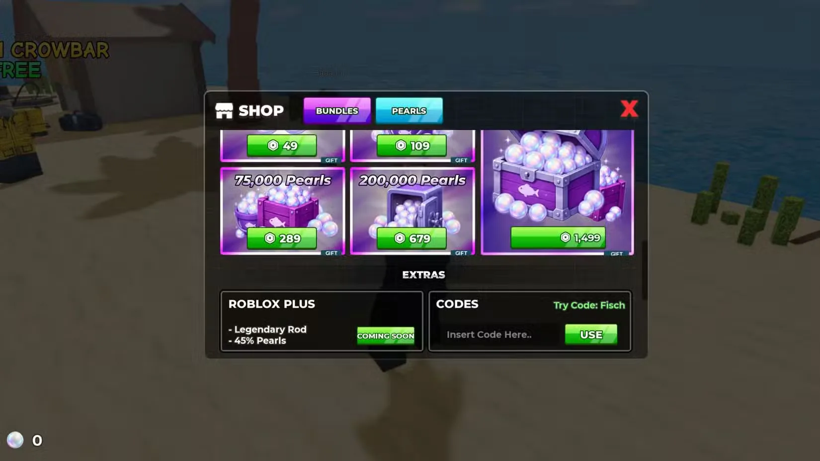 How to redeem codes in How to Fisch