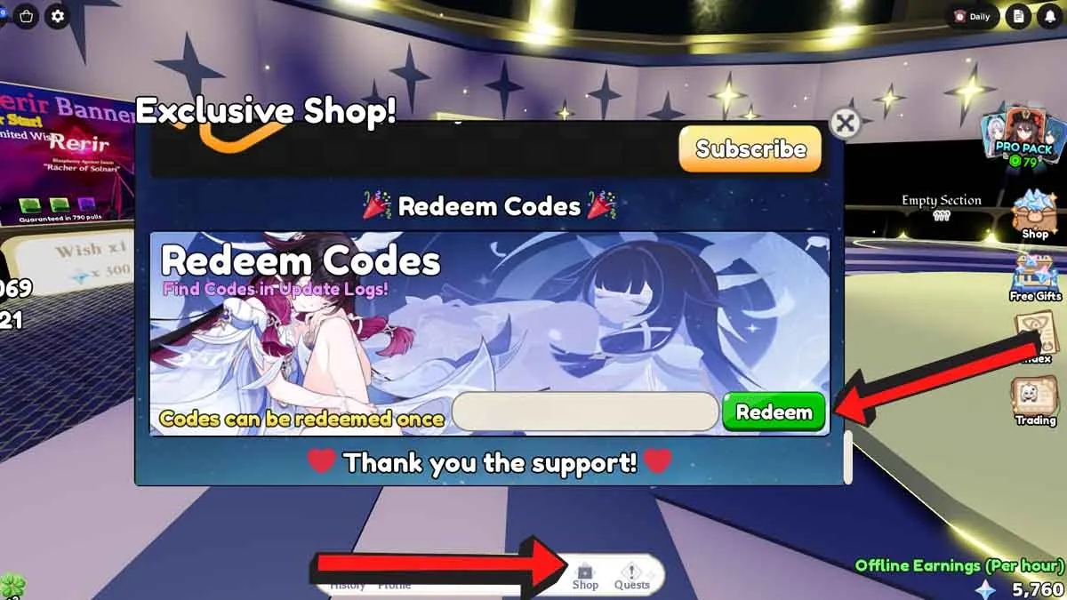 How to redeem codes in Hoyoverse Gacha Simulator