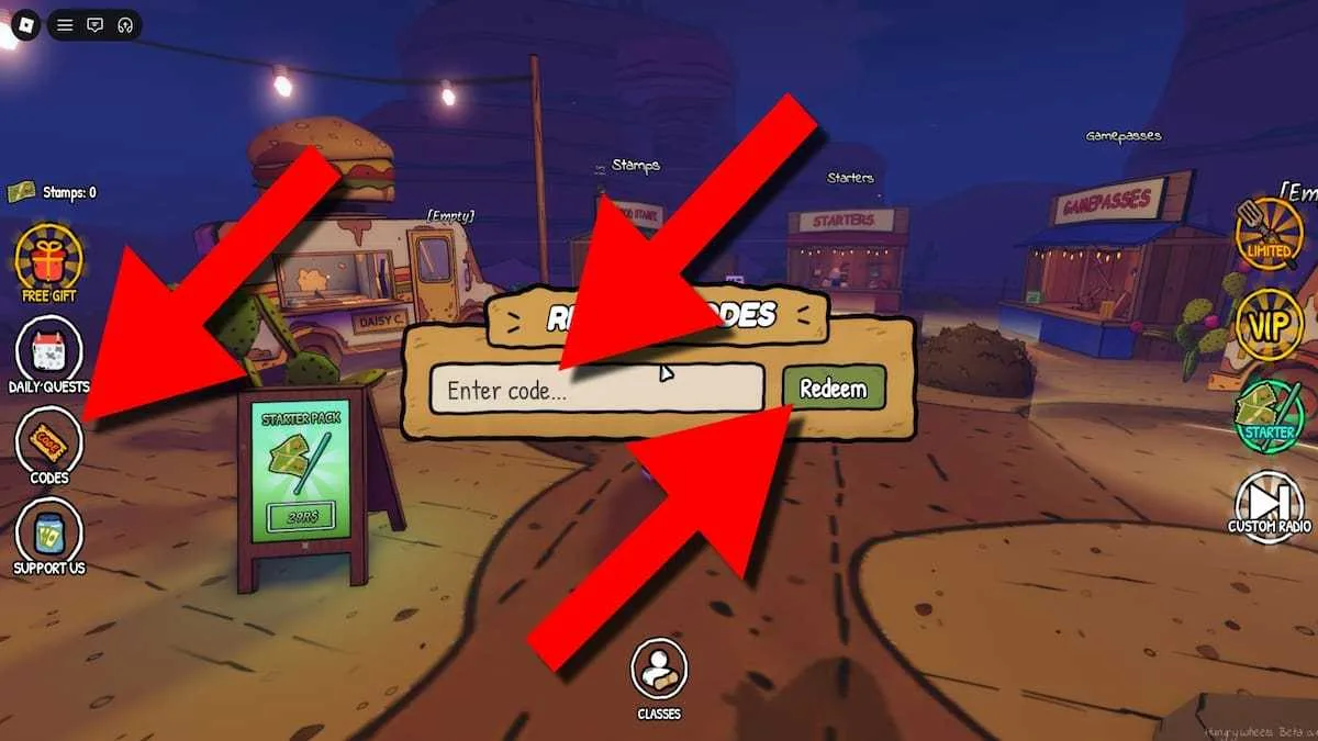 How to redeem codes in Hungry Wheels