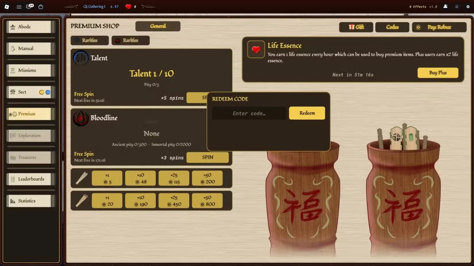 How to redeem codes in Idle Cultivation
