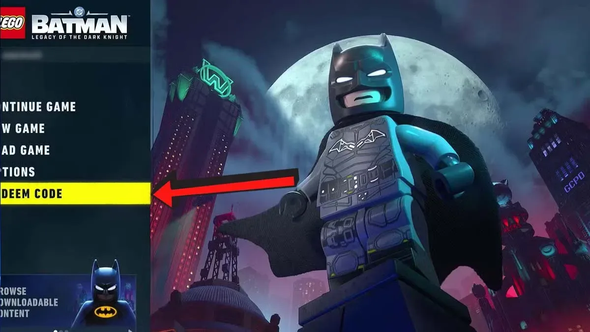 How to redeem codes in LEGO Batman Legacy of the Dark Knight