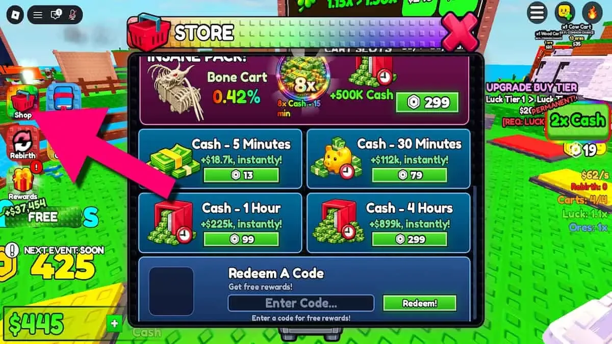How to redeem codes in My Lucky Train