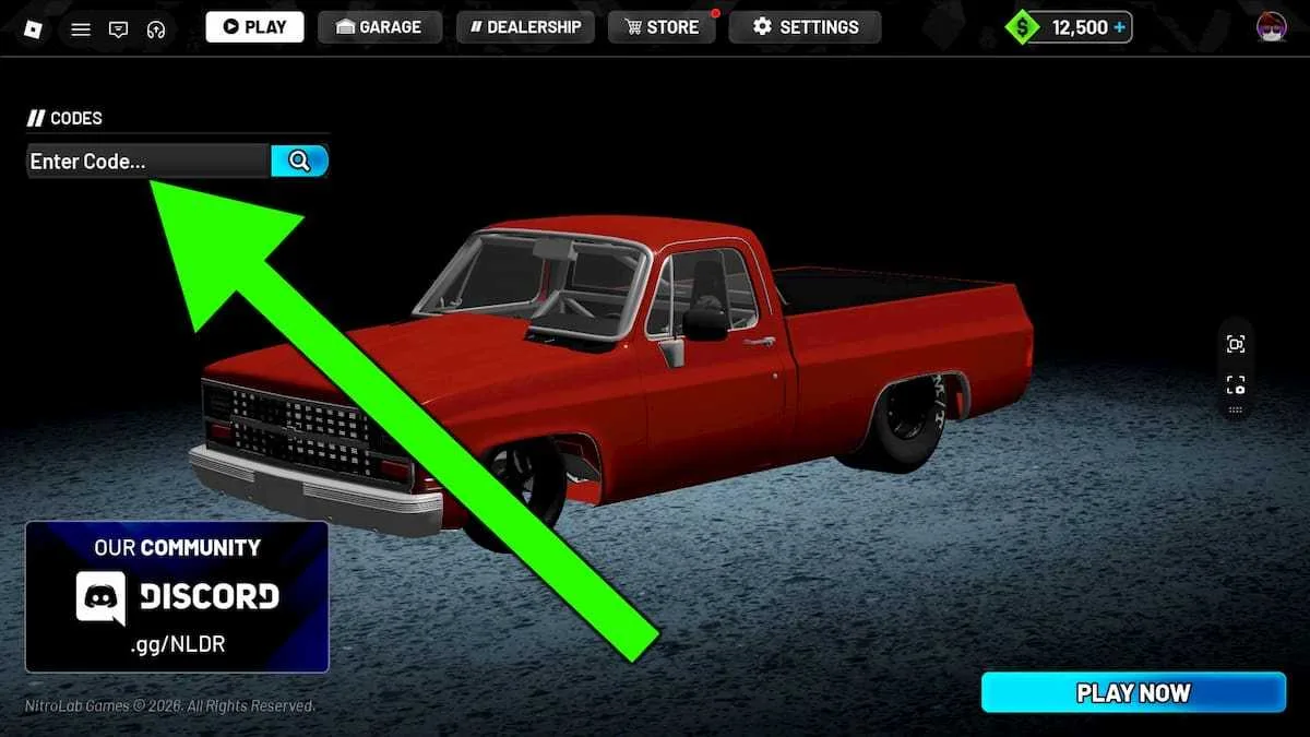 How to redeem codes in NitroLab Drag Racing