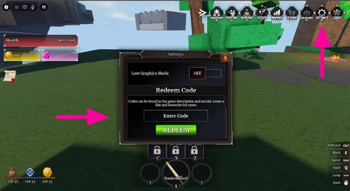 How to redeem codes in Overgeared