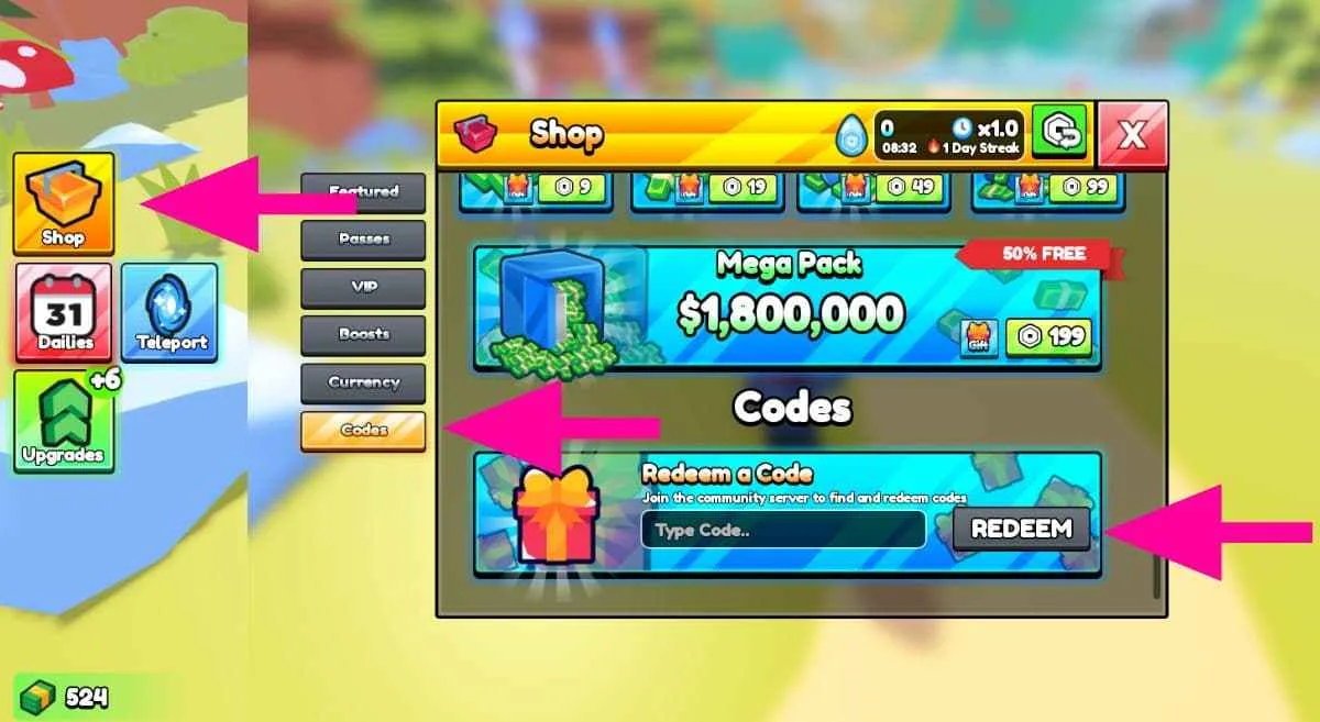 How to redeem codes in Pop Bubbles