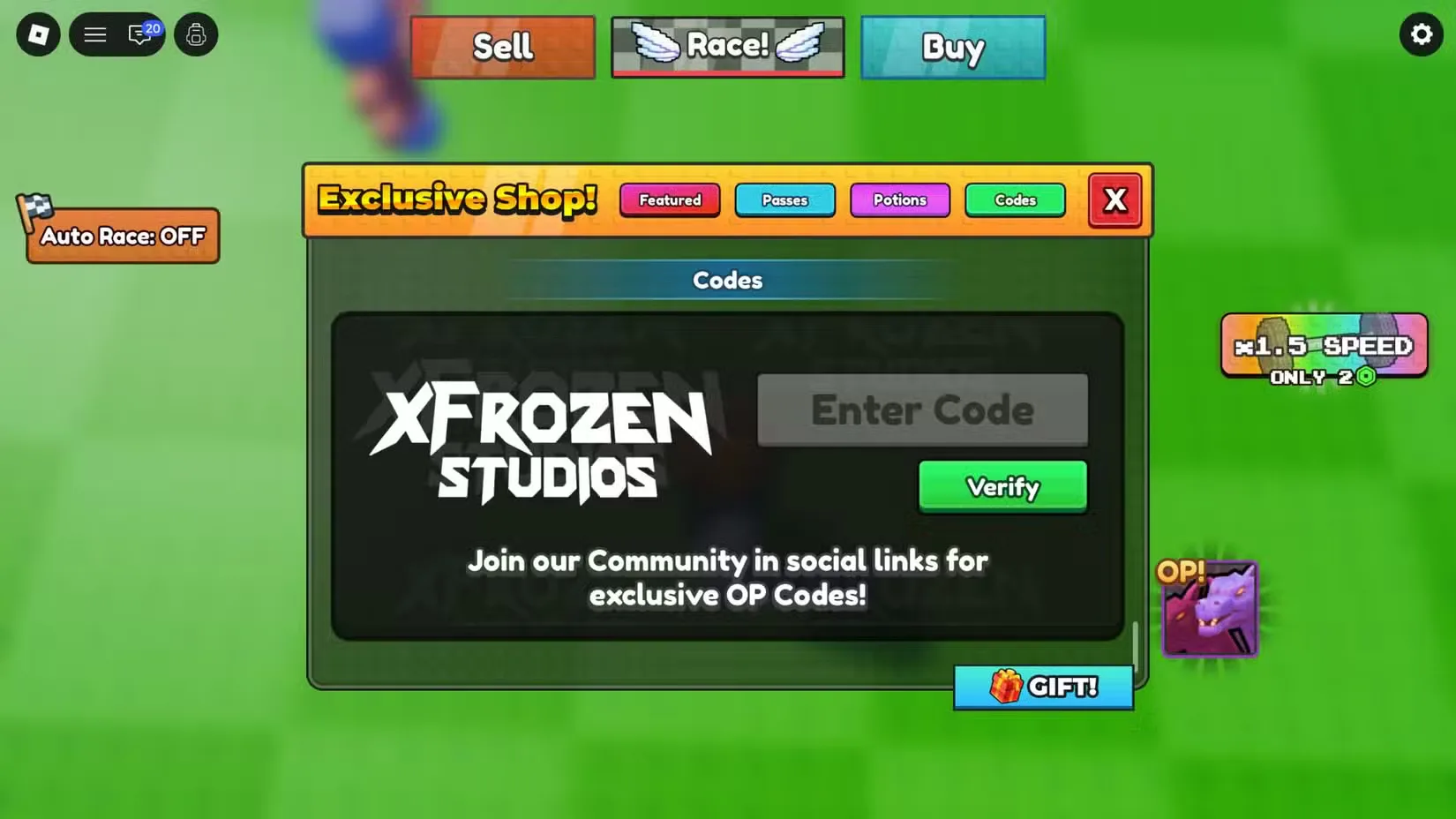 How to redeem codes in Race for Eggs