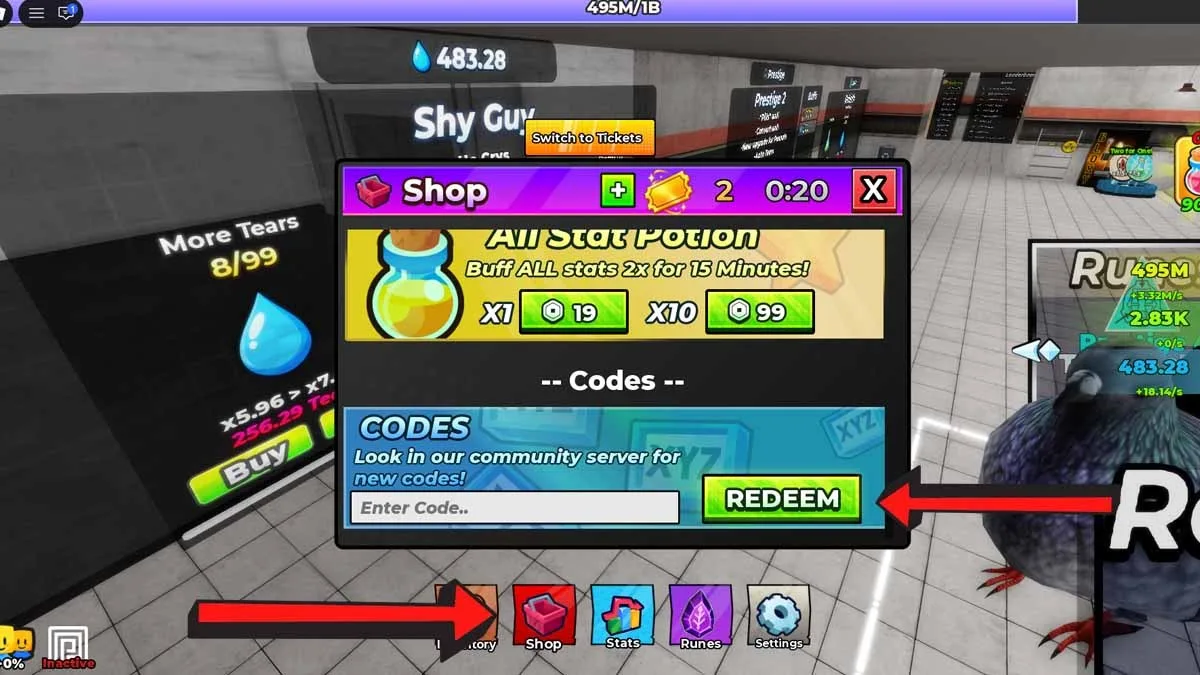 How to redeem codes in SCP Incremental