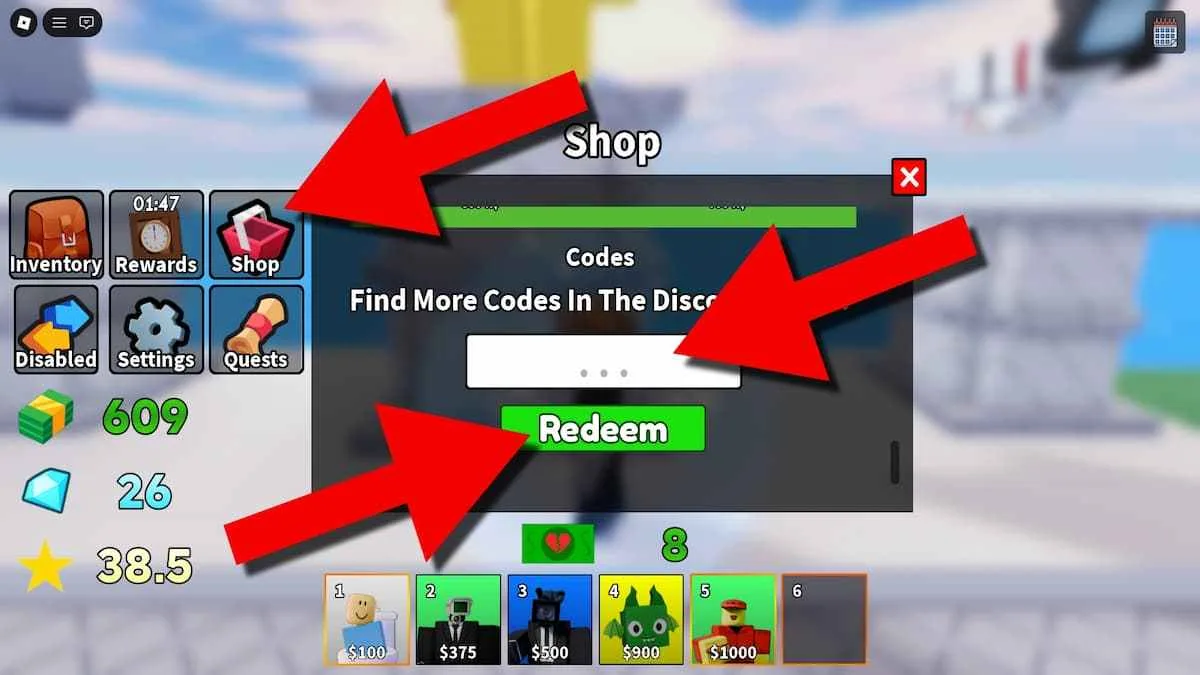 How to redeem codes in Slop Tower Defense