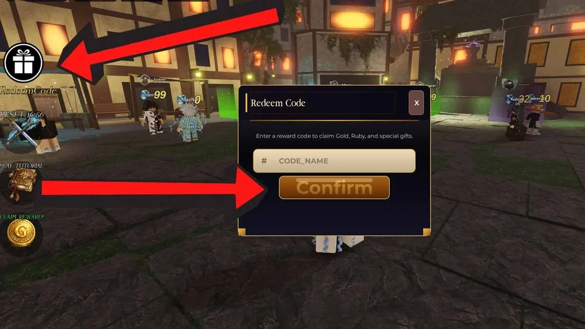 How to redeem codes in Taming Defense