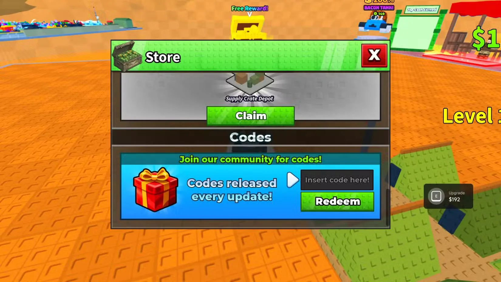 How to redeem codes in Tank Wars