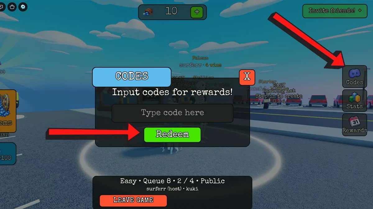 How to redeem codes in Where Did I Park