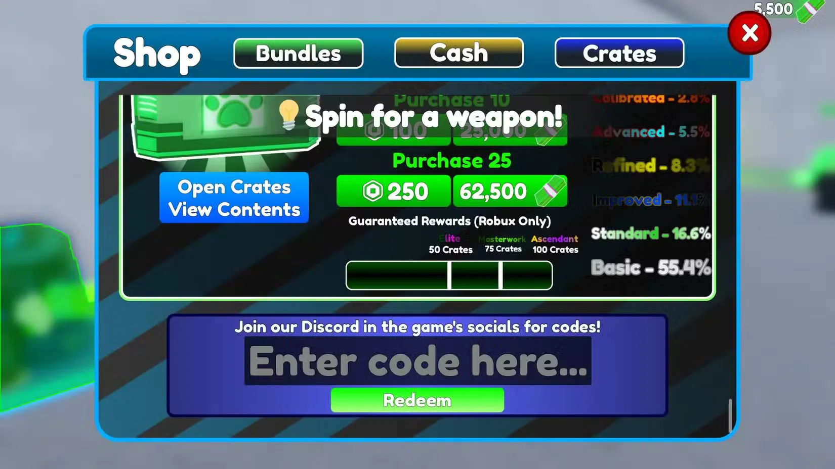 How to redeem codes in Zone Defense RNG