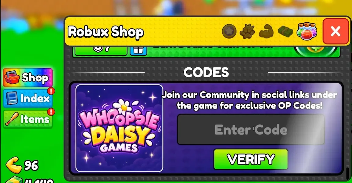 How to redeem codes in +1 Muscle For Eggs