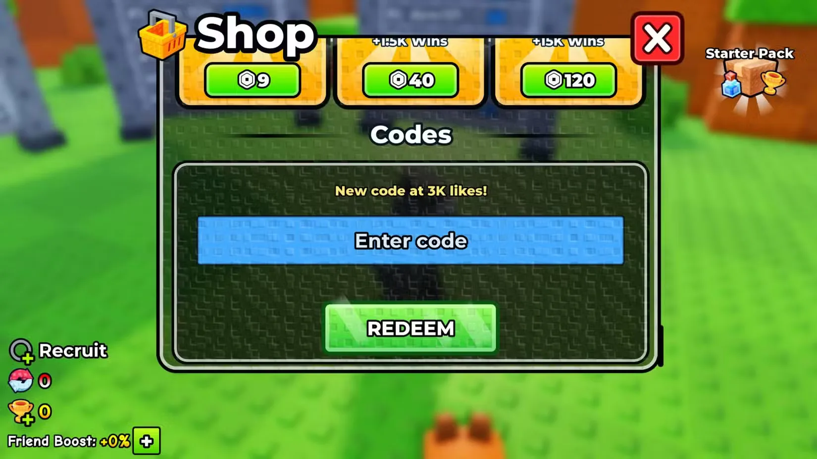 How to redeem codes in +1 Soldier Evolution