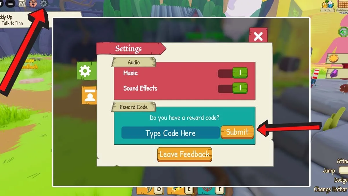 How to redeem codes in Adventure Time RPG