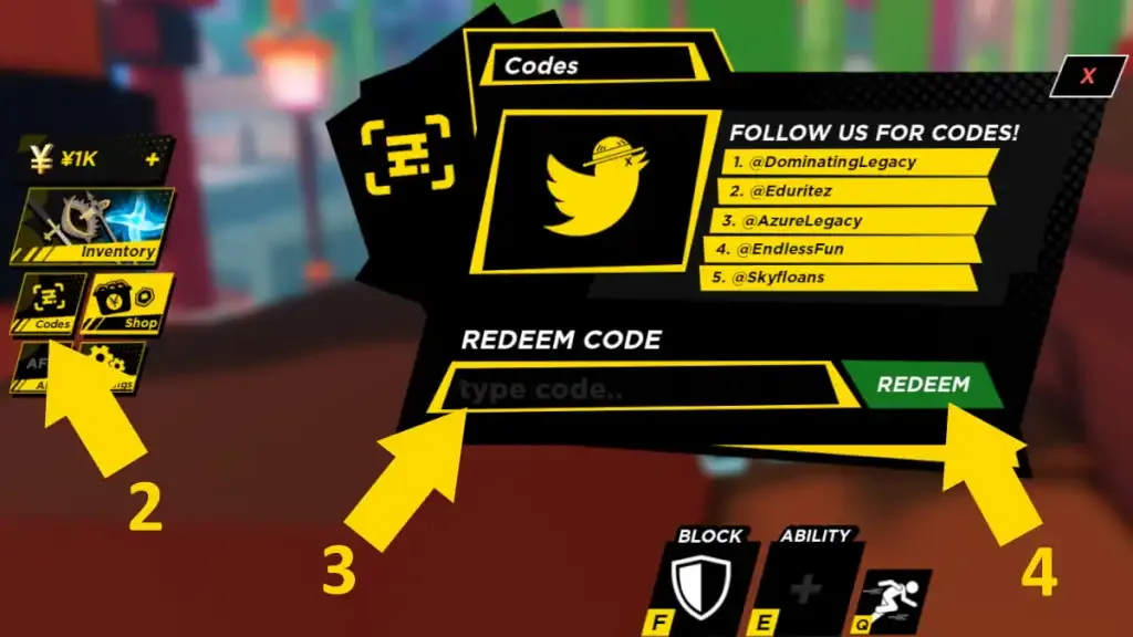 How to redeem codes in Anime Ball