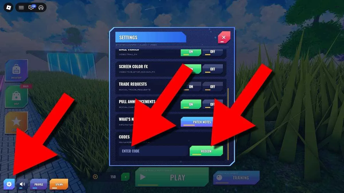 How to redeem codes in Anime Ball vs Ball