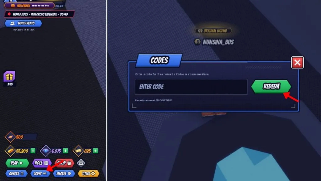 How to redeem codes in Anime Mania Remastered