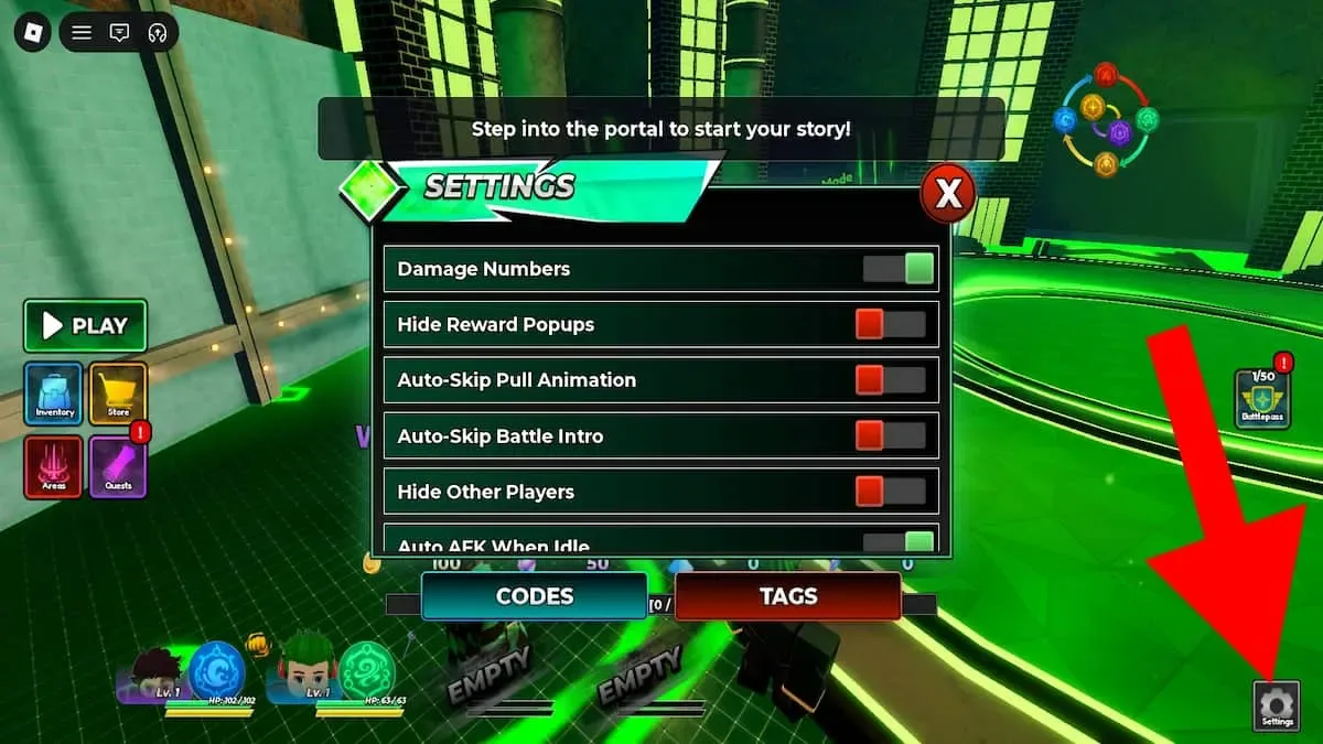How to redeem codes in Anime Requiem