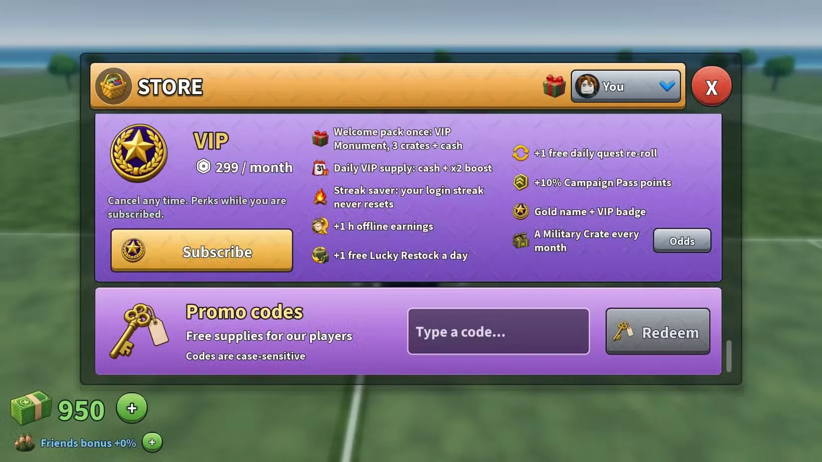 How to redeem codes in Army Wars