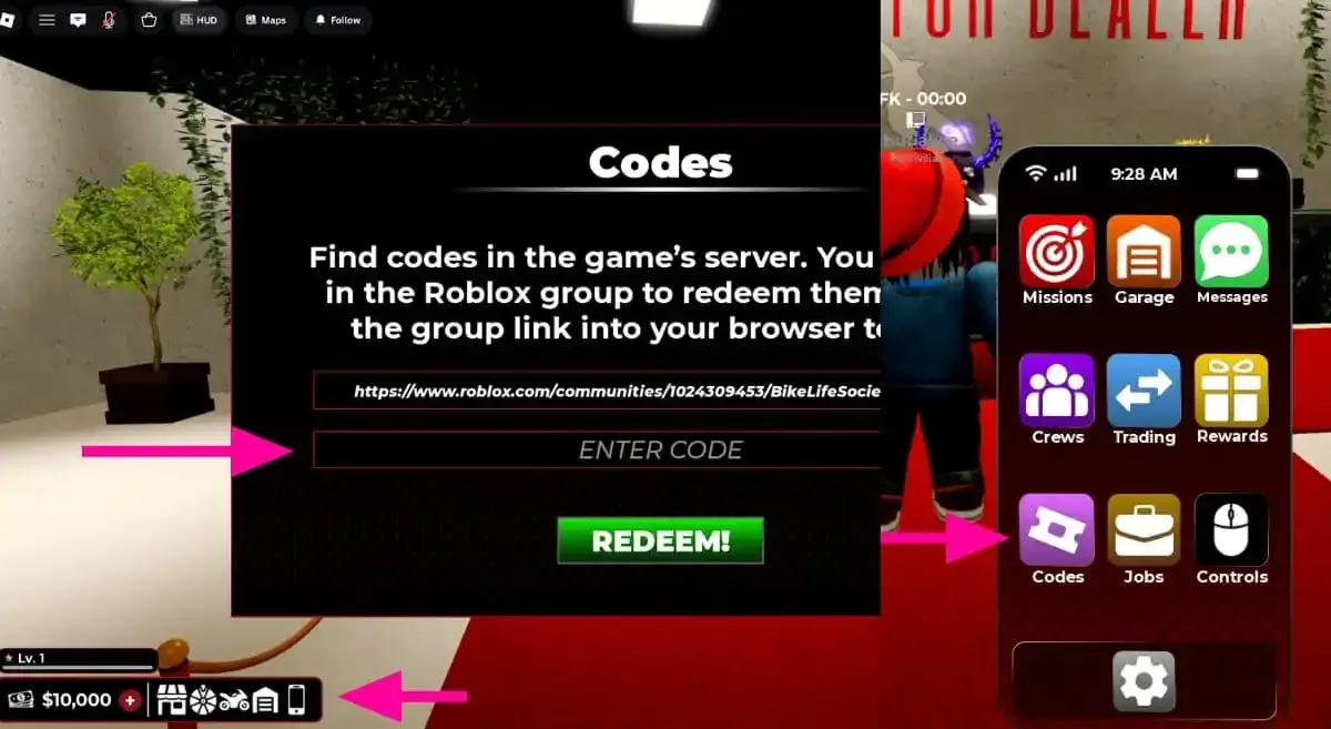 How to redeem codes in BikeLife Society