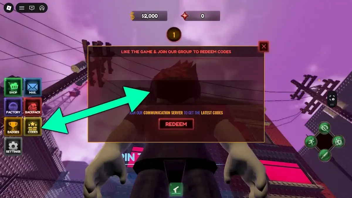 How to redeem codes in Blood Tower