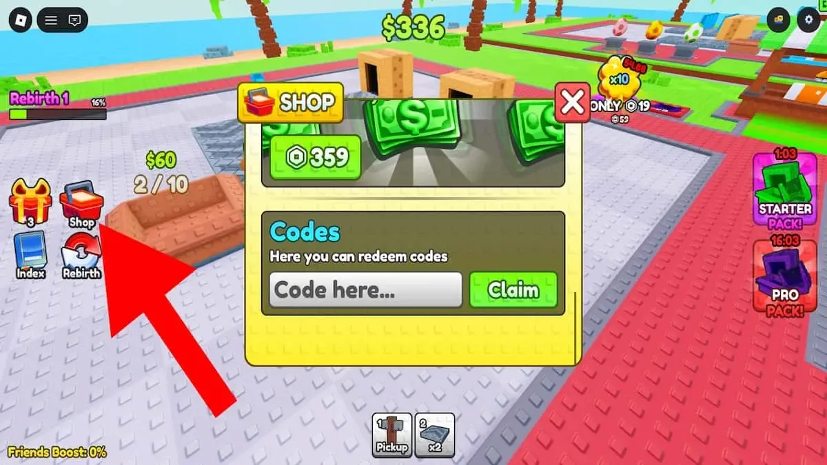 How to redeem codes in Build A Pet Factory