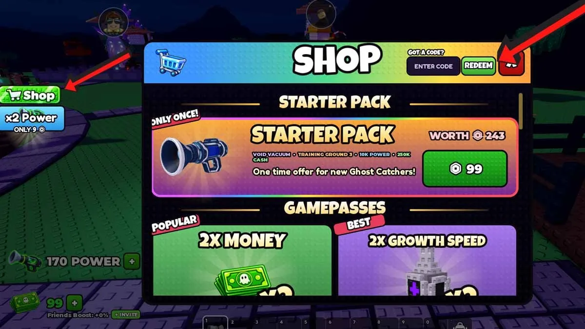 How to redeem codes in Catch a Ghost