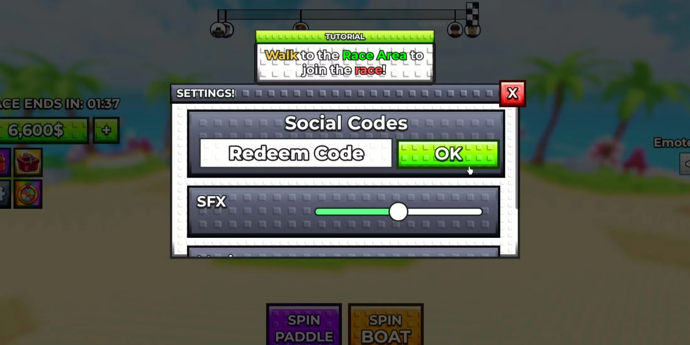 How to redeem codes in Click to Aura Farm