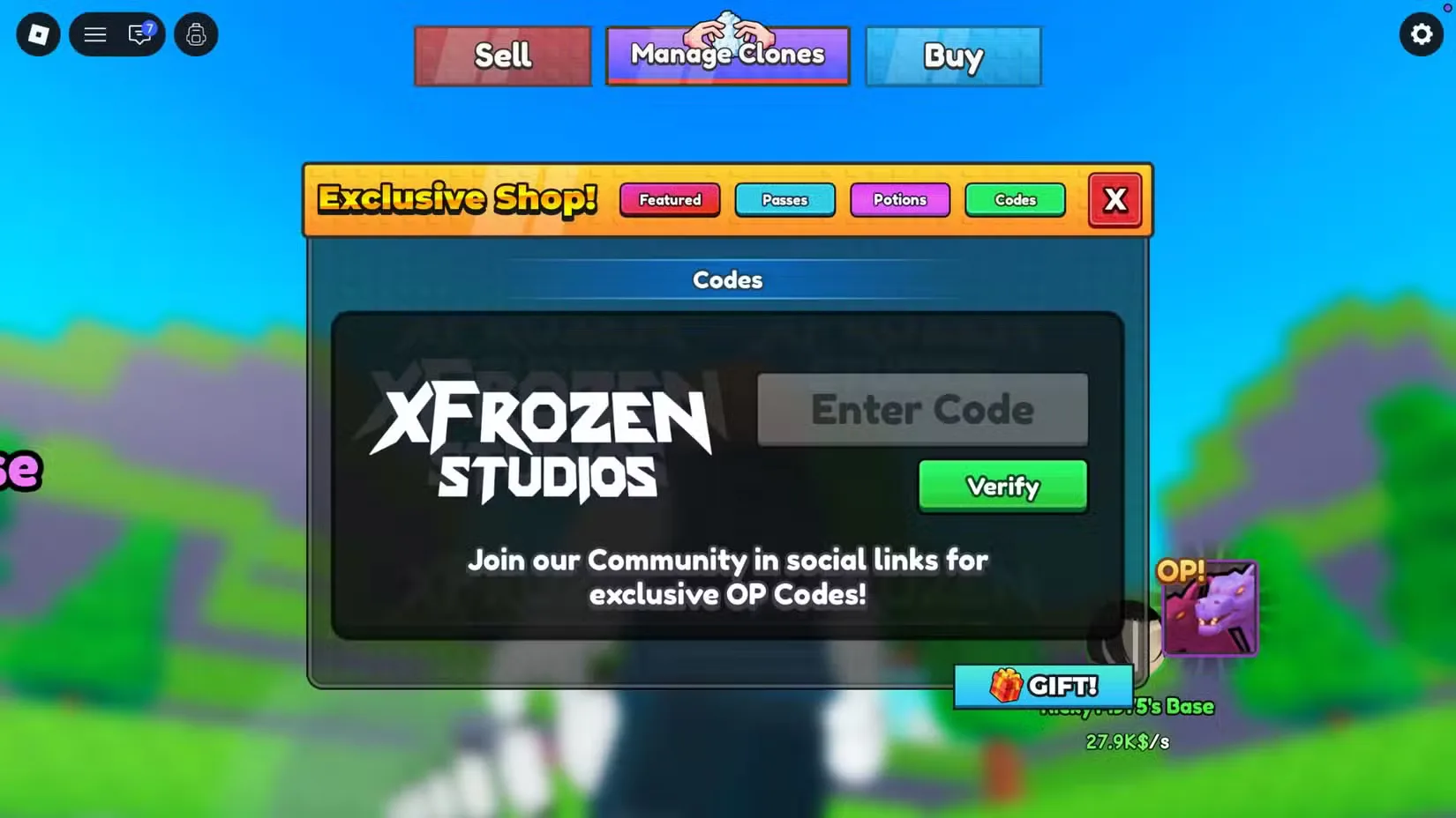 How to redeem codes in Clone to Steal Eggs