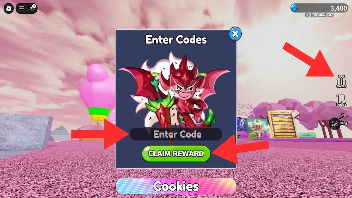 How to redeem codes in Cookie Run Gacha Simulator