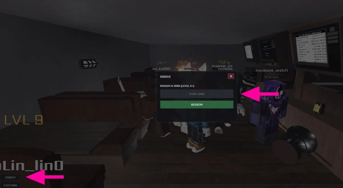 How to redeem codes in CQB Hell