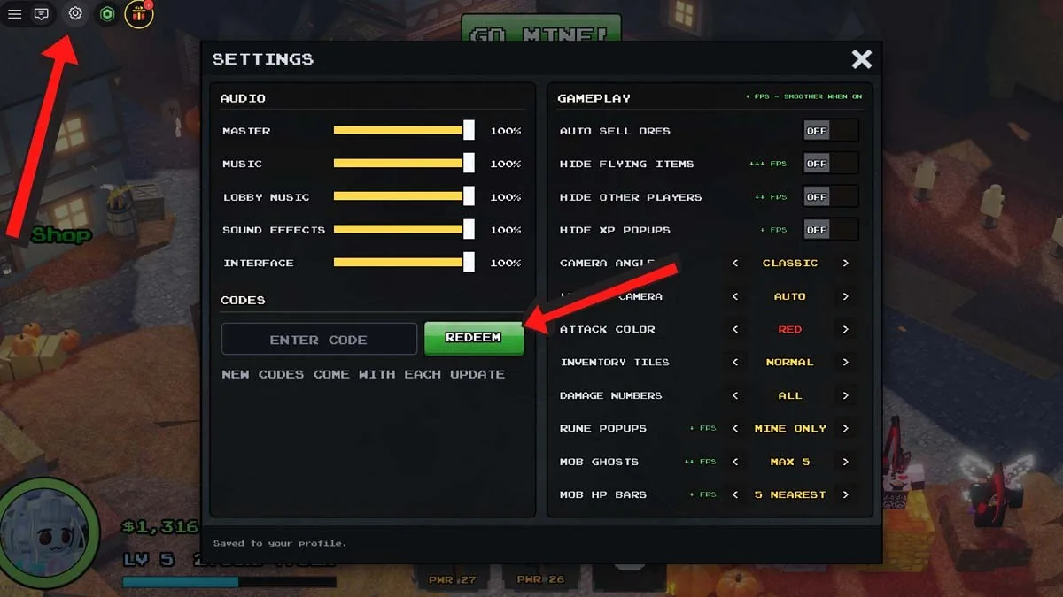 How to redeem codes in Delve