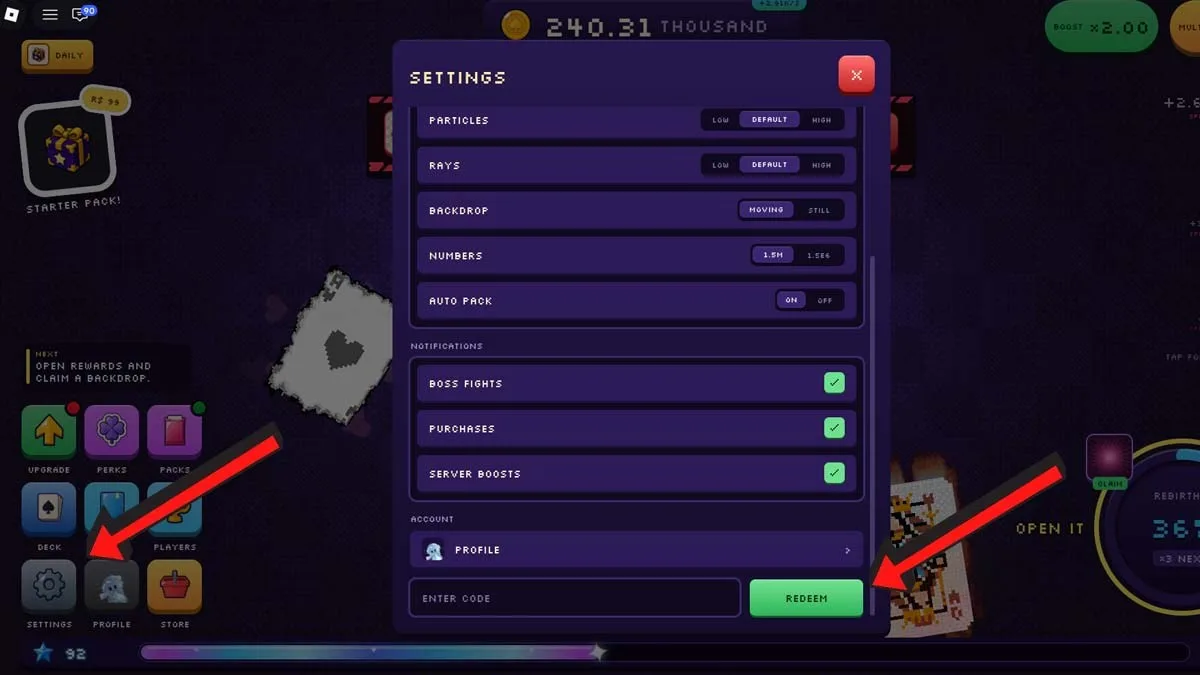 How to redeem codes in Draw A Card