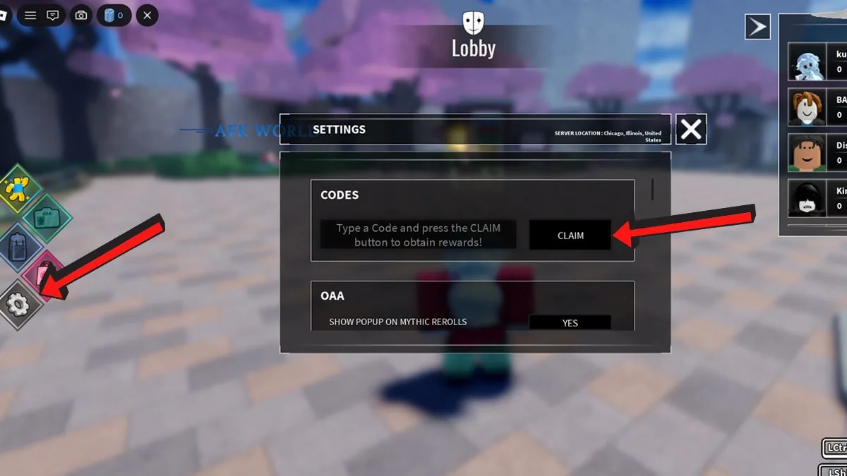 How to redeem codes in Elite Class