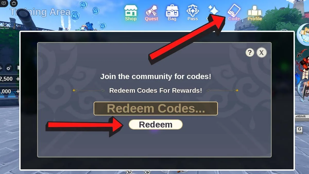How to redeem codes in Everblue Dungeons