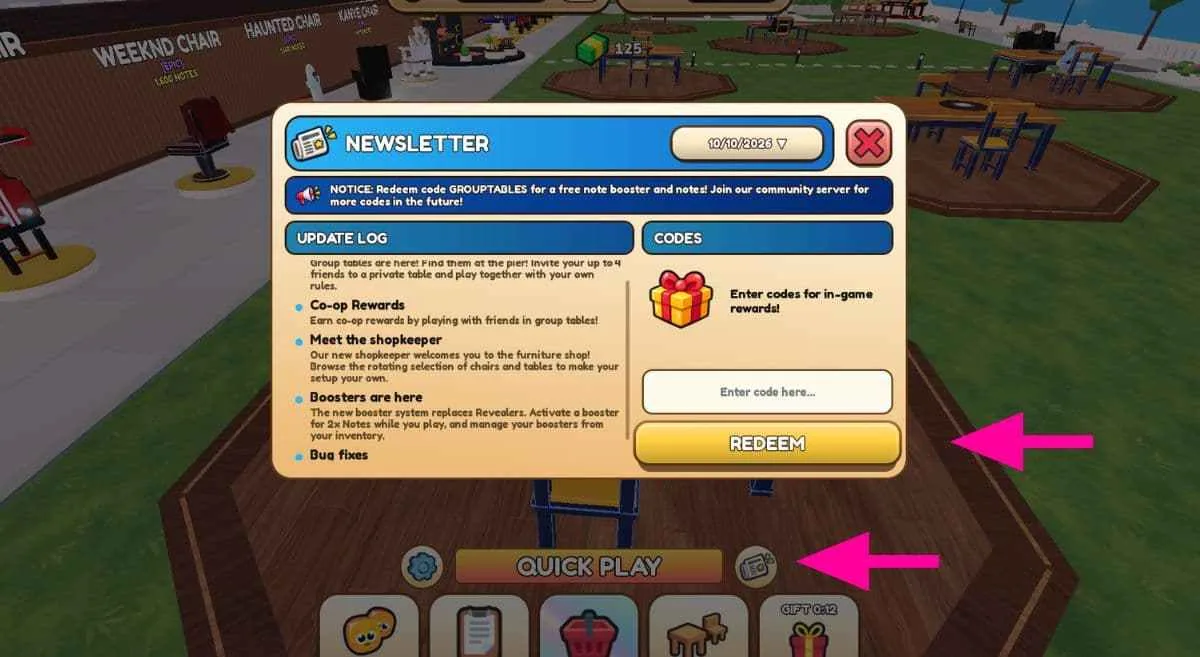 How to redeem codes in Guess The Song