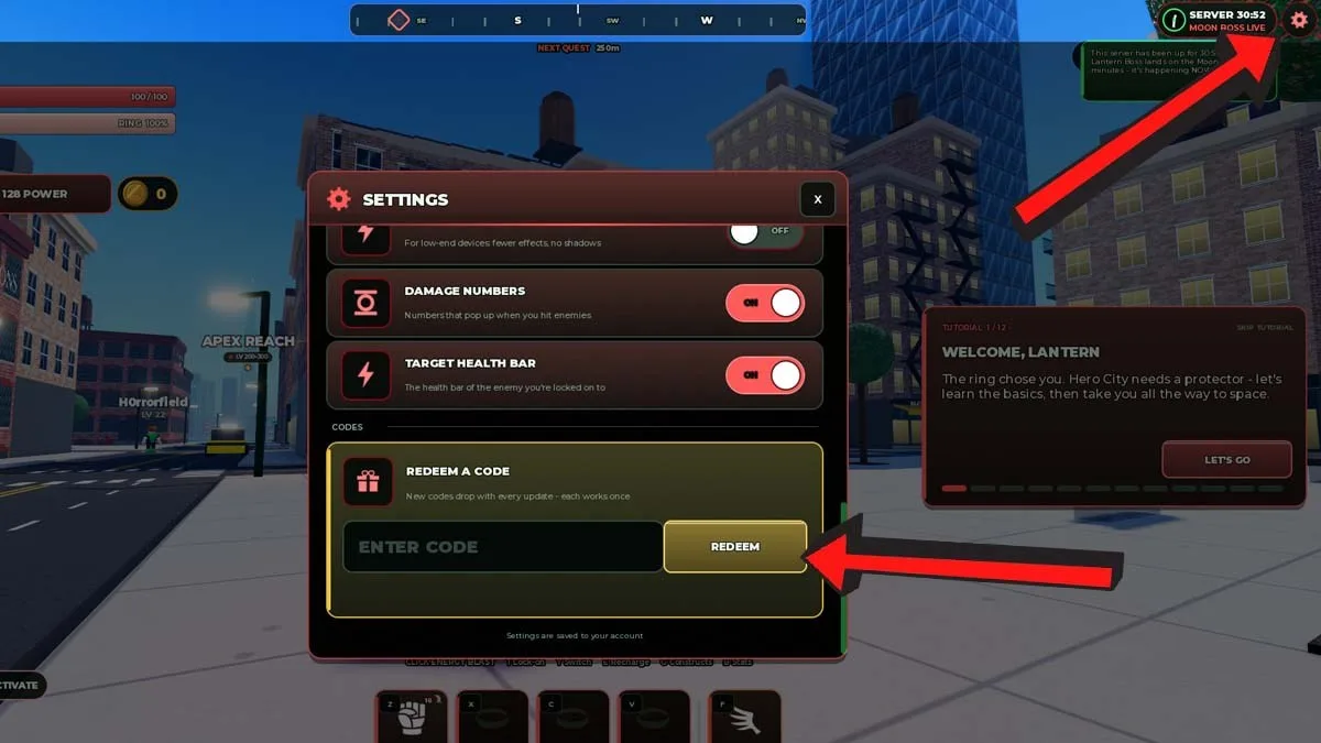 How to redeem codes in Lanterns